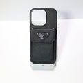 Black Vintage Texture Card Pocket iPhone Case