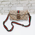 Retro Green Red Colorblock Monogram Chain iPhone Case