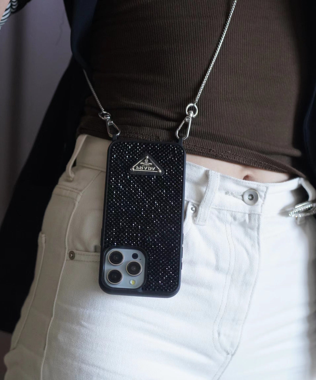 Luxury Diamond Crossbody iPhone Case