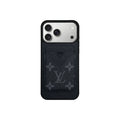 Retro Letter Brown Card Pocket iPhone Case