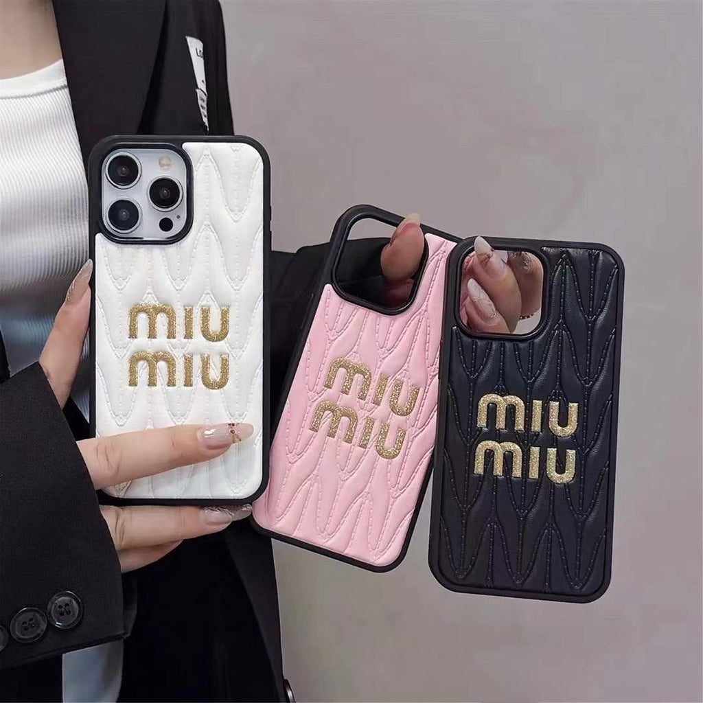 MM 3 Color Soft Leather Quilted iPhone Case