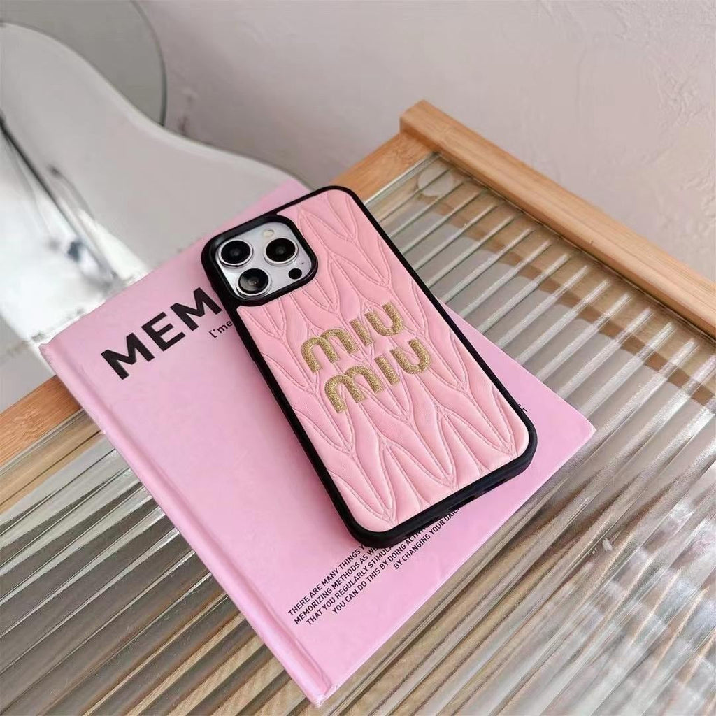 MM 3 Color Soft Leather Quilted iPhone Case