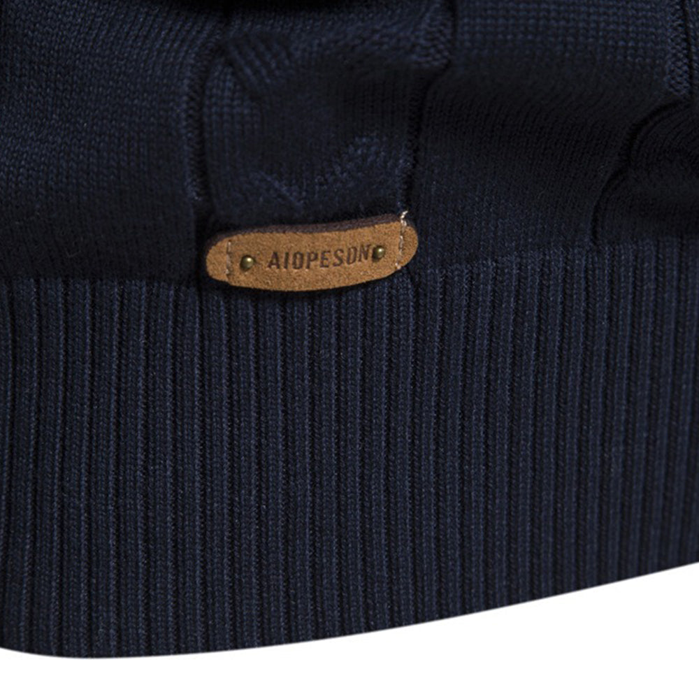 Men's Half-Zip Stand Collar Polo Sweater