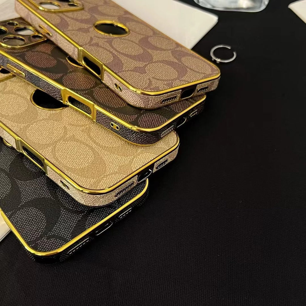 Electroplated Ch Monogram iPhone Case