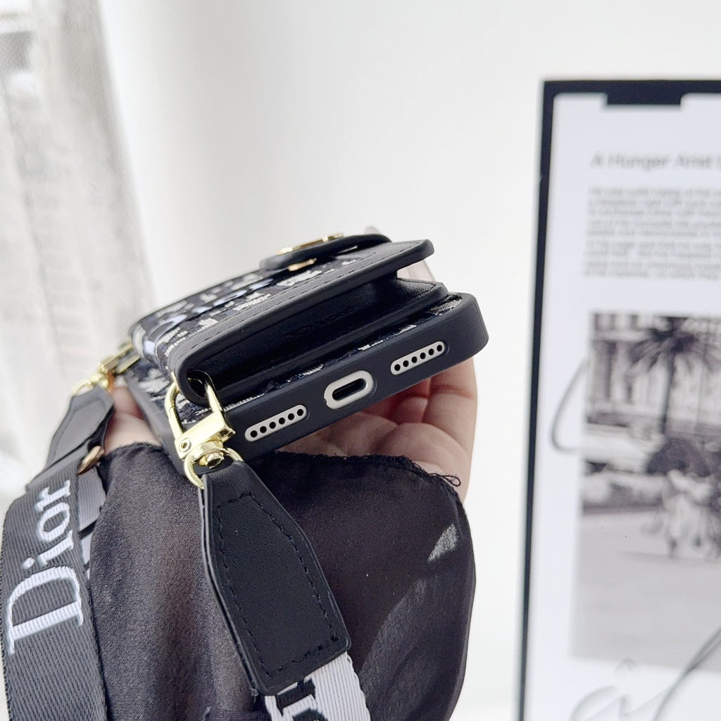 Fabric Canvas Dior Crossbody Case iPhone