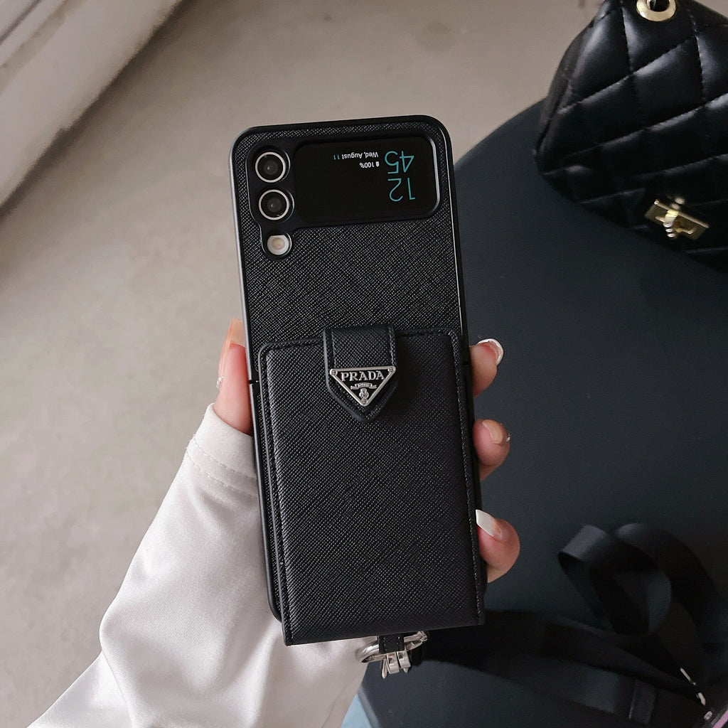 Crossbody Wallet Case Prada Style Samsung Z Flip 3/4/5/6/7