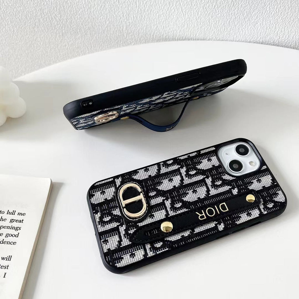 Dior Phone Case iPhone 13 11 12 14 15 Pro Max Plus Hand Strap