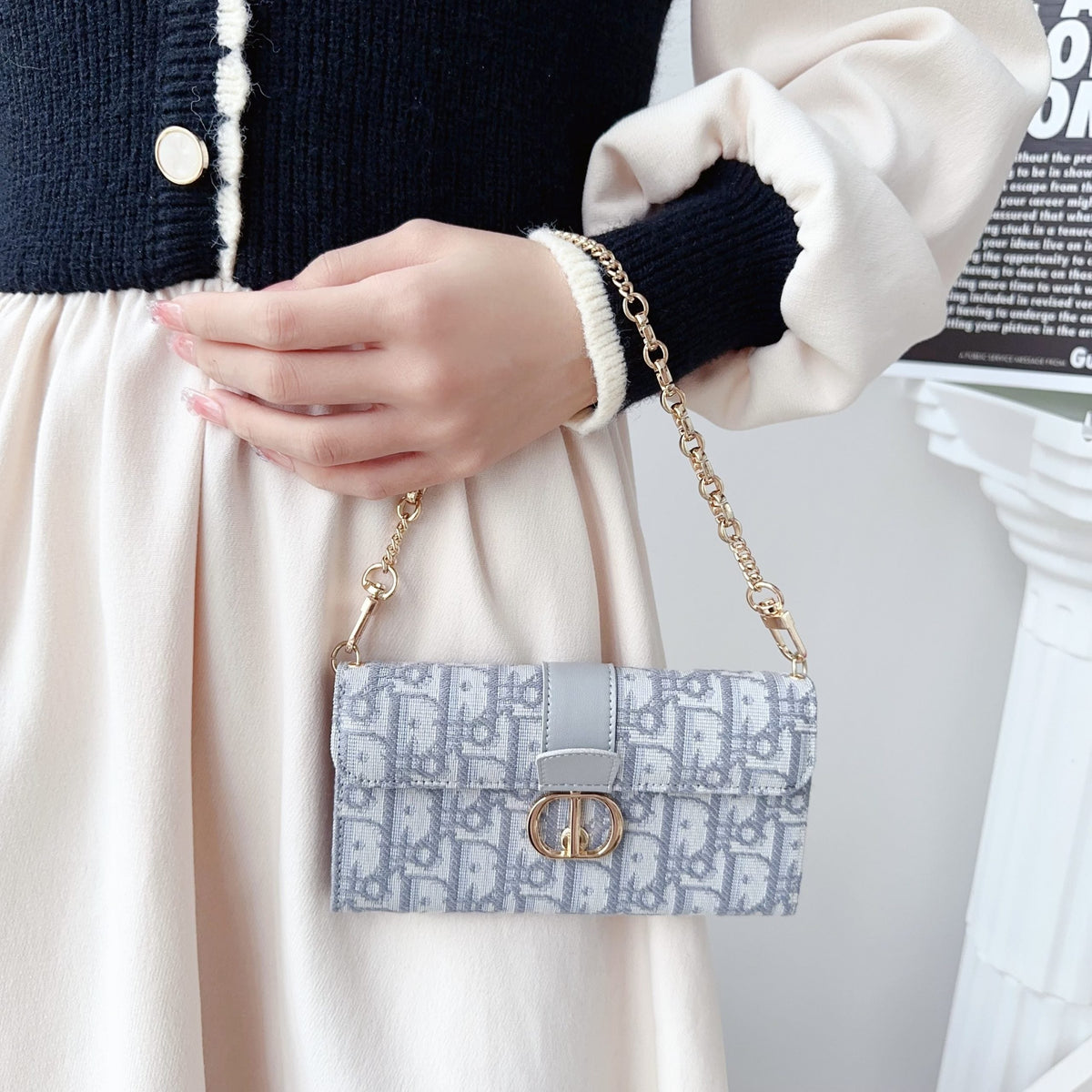 Dior Crossbody Wallet Phone Case Mini Bag for iPhone