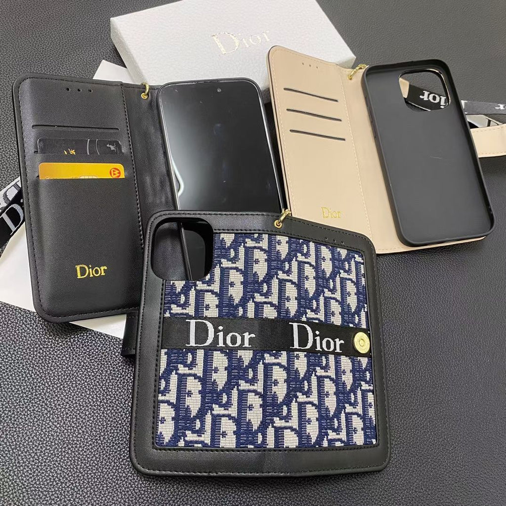 Dior Wallet iPhone Case with Strap