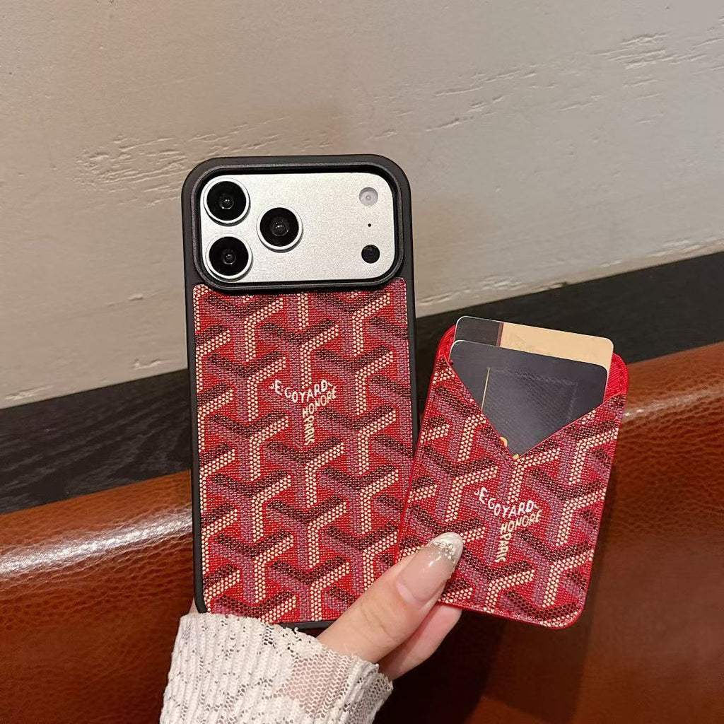 Goyard Magnet Card Holder Phone Case iPhone 1317 / Pro / Pro Max / Plus / Air