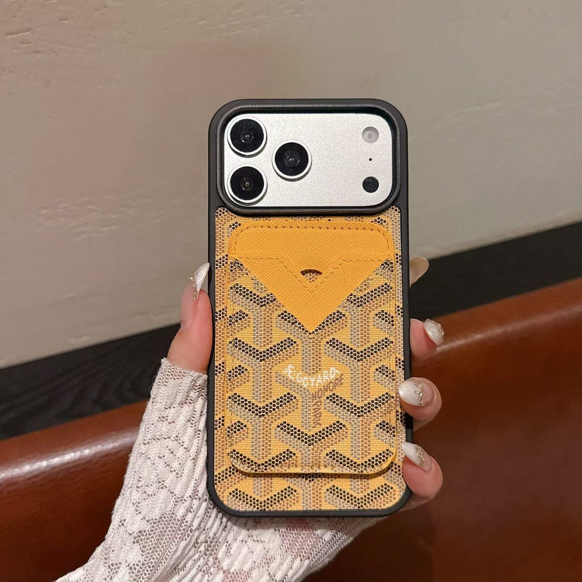 Goyard Magnet Card Holder Phone Case iPhone 1317 / Pro / Pro Max / Plus / Air