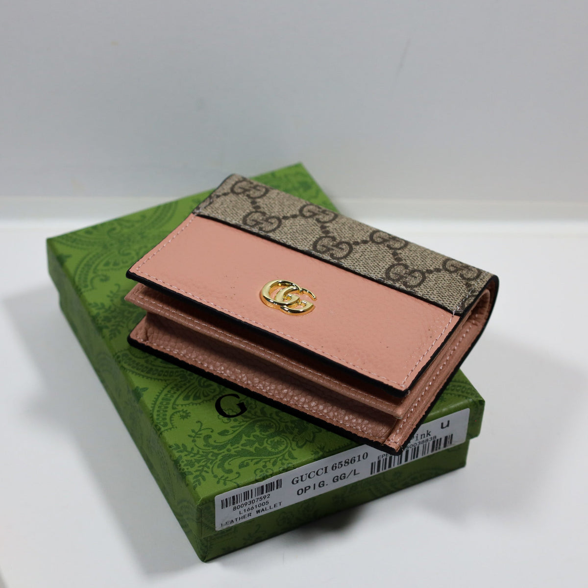 Luxury GG Leather Wallet Pink Canvas