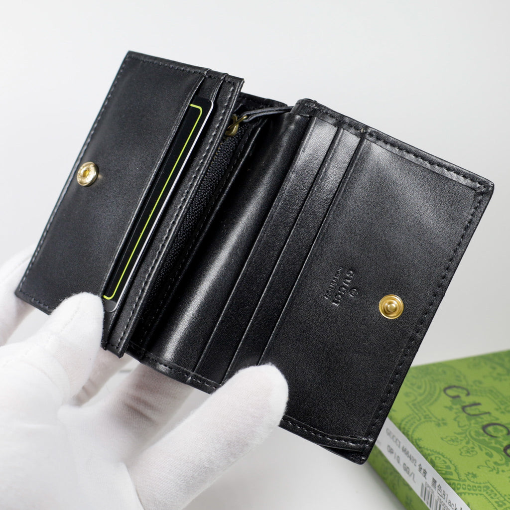 Black Luxury GG Wallet Soft Lambskin Leather