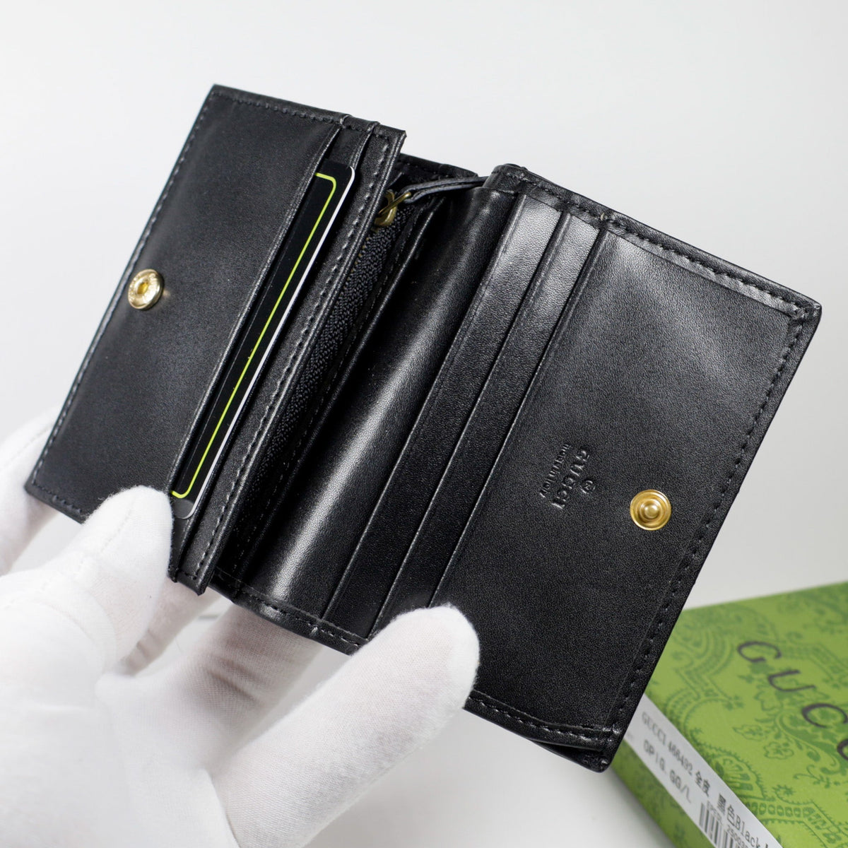 Black Luxury GG Wallet Soft Lambskin Leather