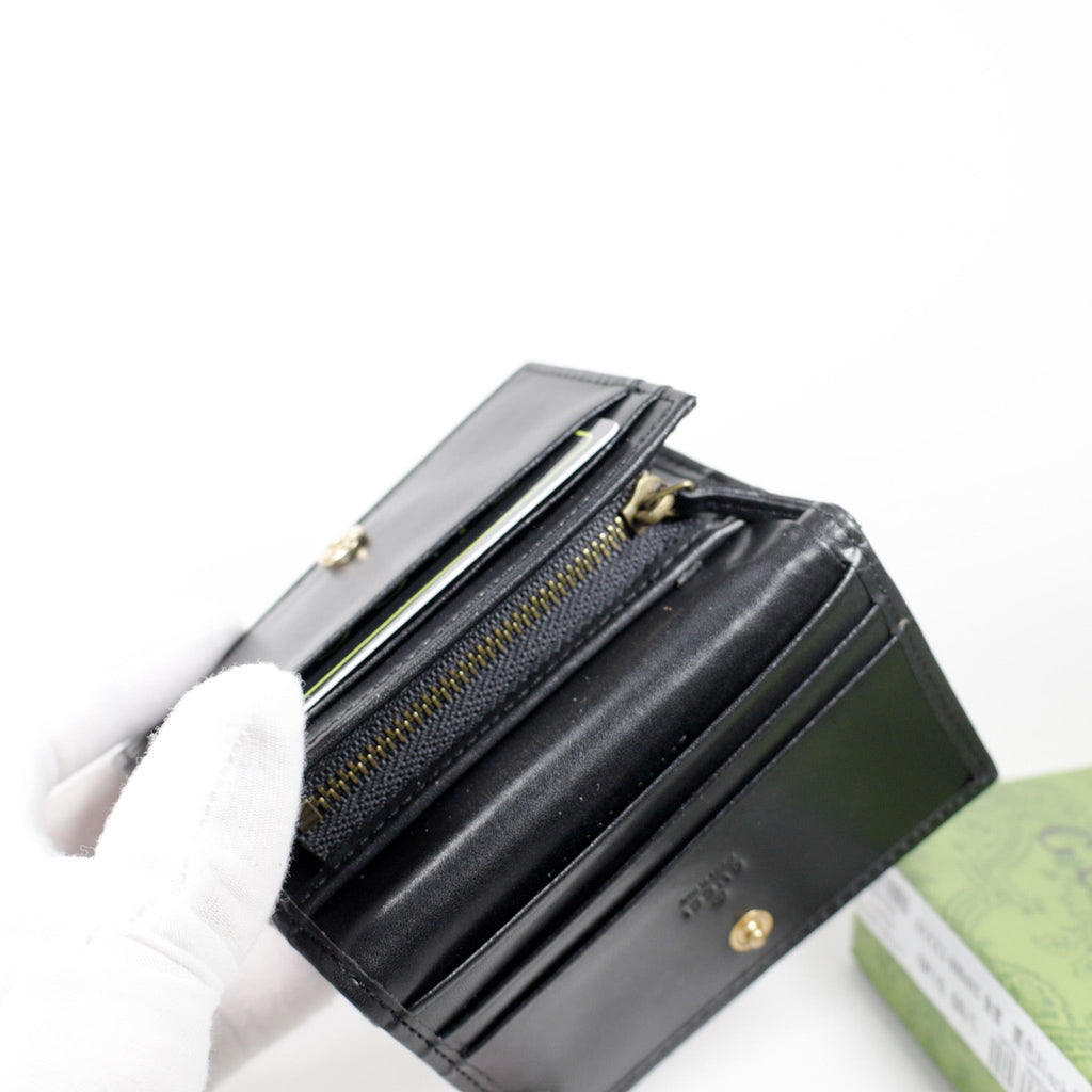 Black Luxury GG Wallet Soft Lambskin Leather