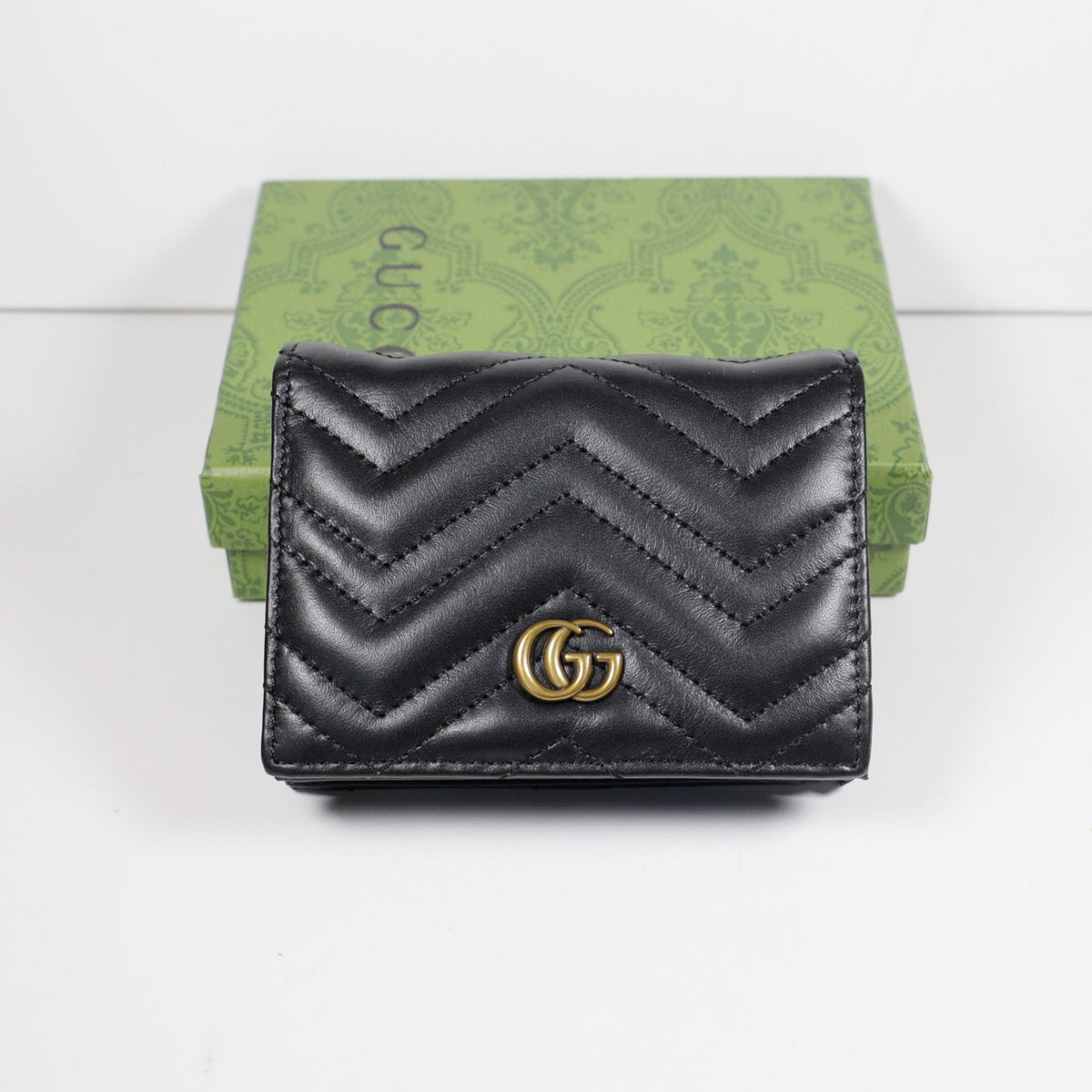 Black Luxury GG Wallet Soft Lambskin Leather