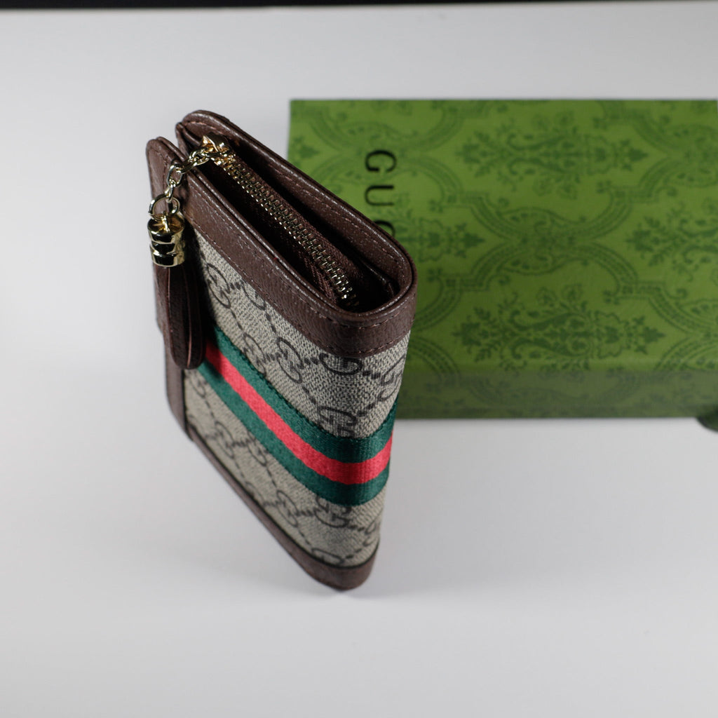 Tri Fold Gucci Wallet Canvas Card Holder