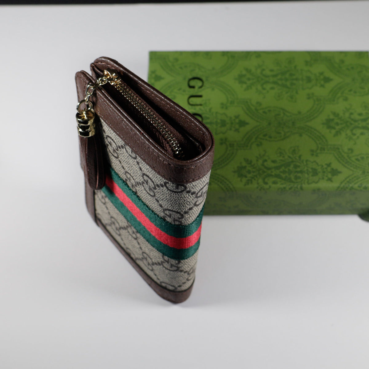 Tri Fold Gucci Wallet Canvas Card Holder