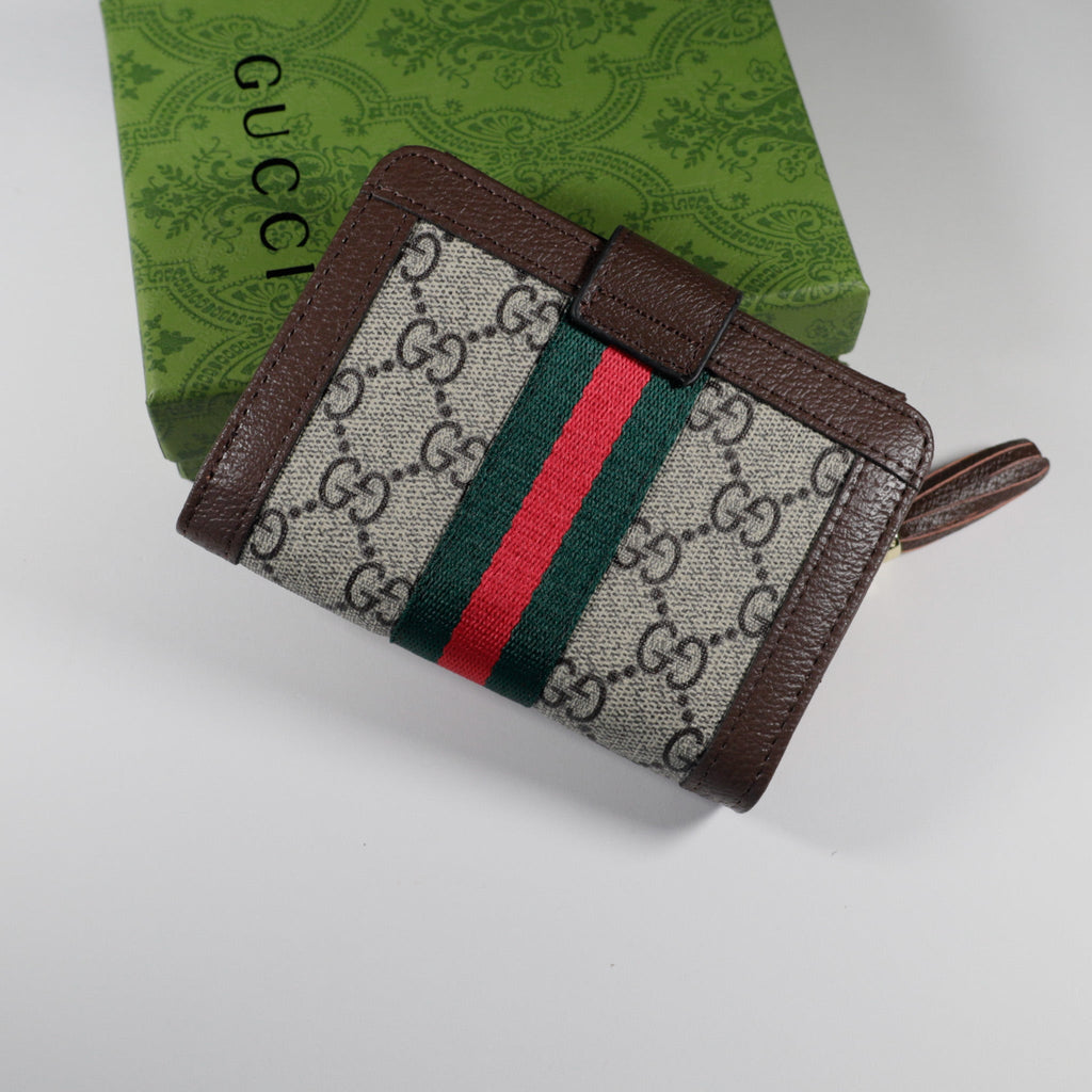 Tri Fold Gucci Wallet Canvas Card Holder