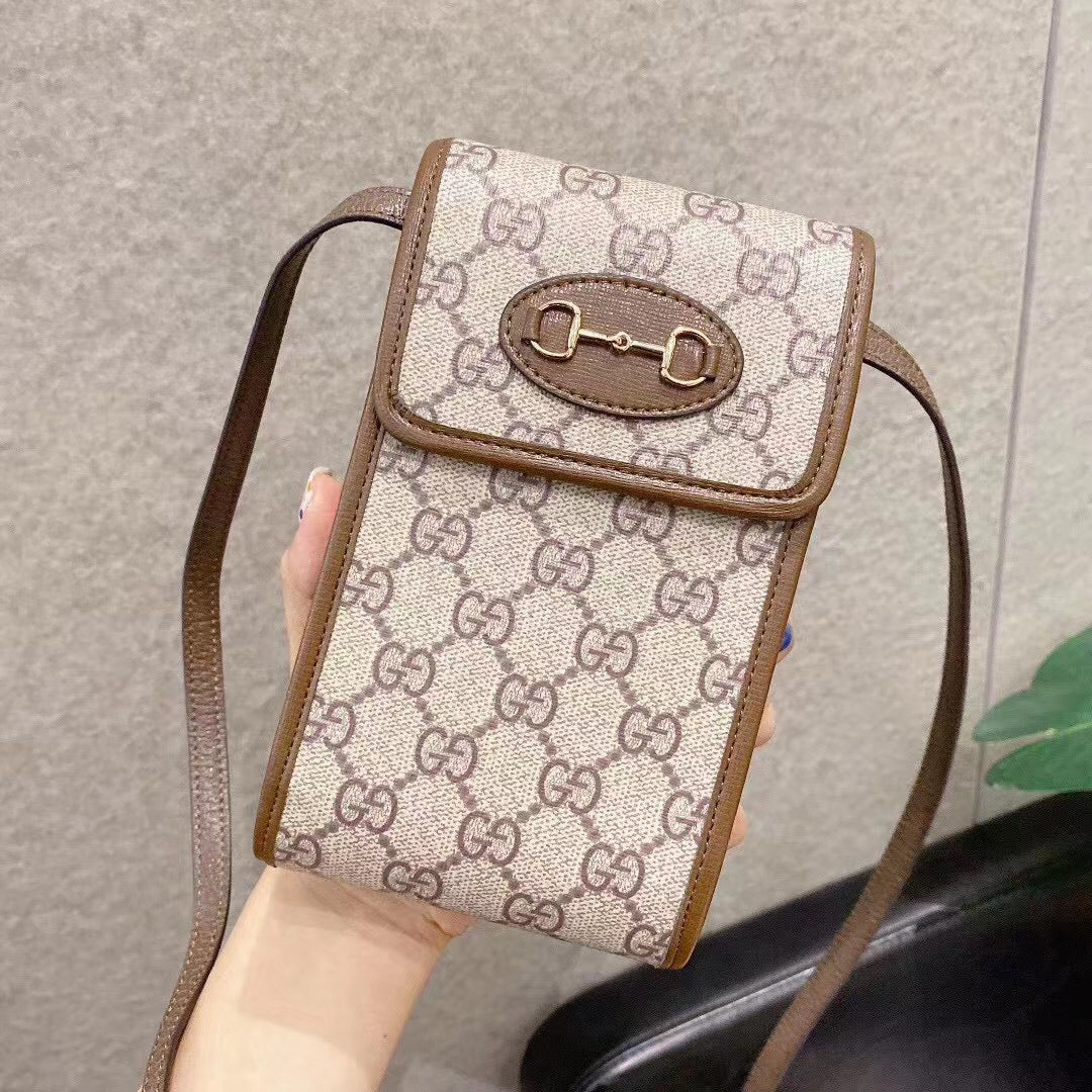 Gucci Crossbody Purse Leather Belt Case Holster