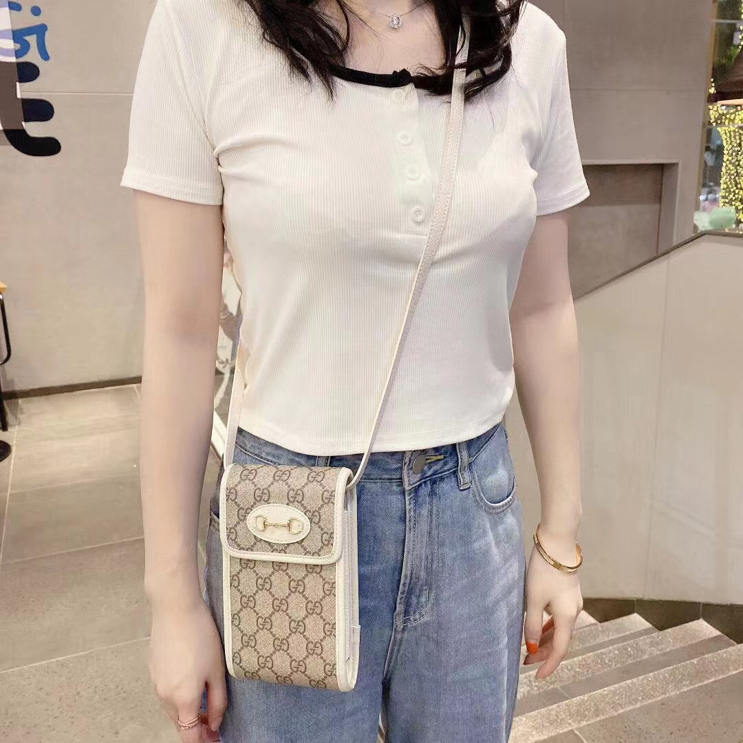 Gucci Crossbody Purse Leather Belt Case Holster