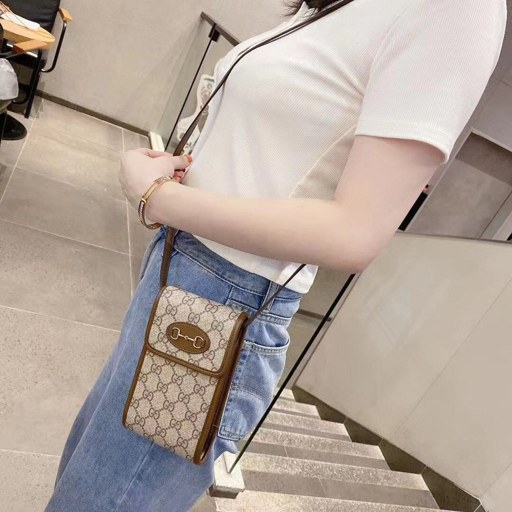 Gucci Crossbody Purse Leather Belt Case Holster
