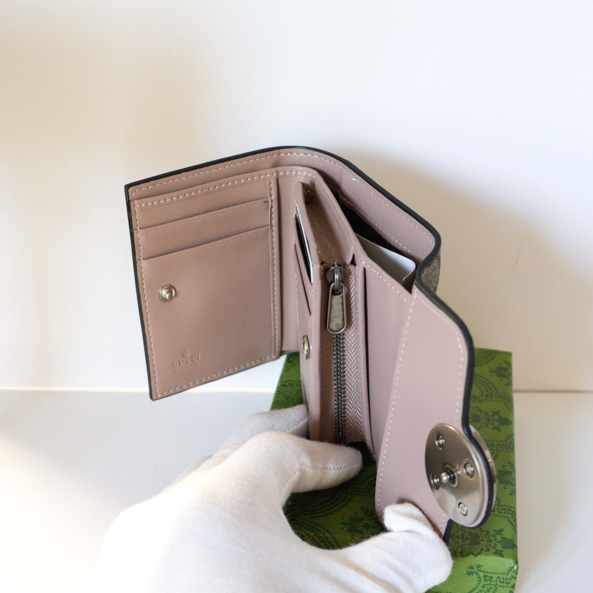Luxury Monogram Canvas Wallet Magnetic Clasp