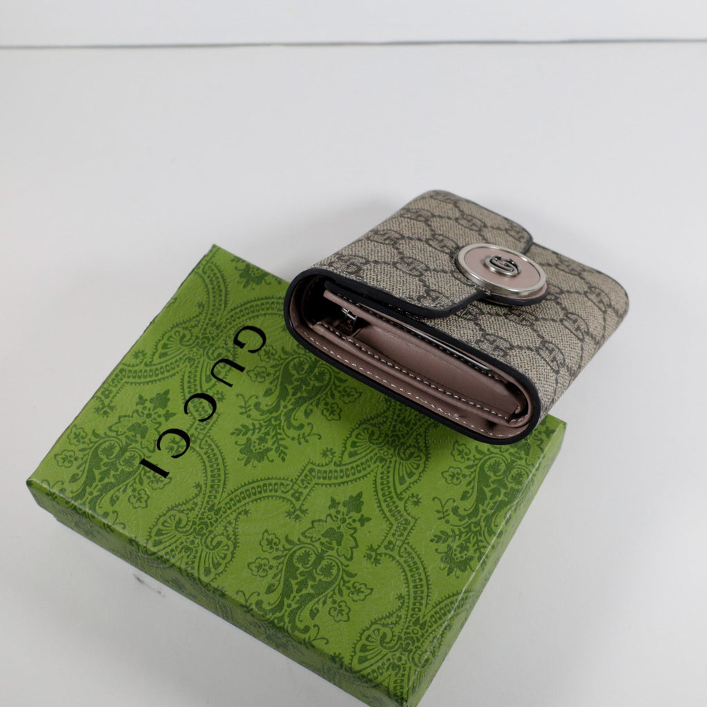 Luxury Monogram Canvas Wallet Magnetic Clasp