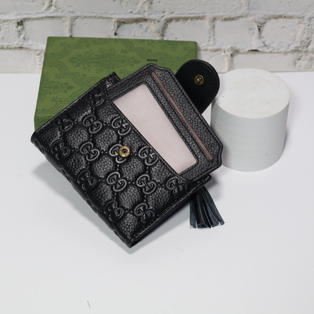 Mens GG Wallet Black Genuine Leather