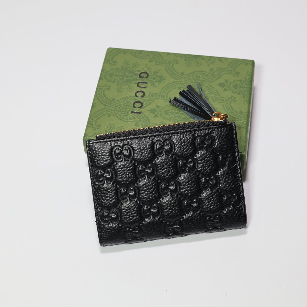 Mens GG Wallet Black Genuine Leather
