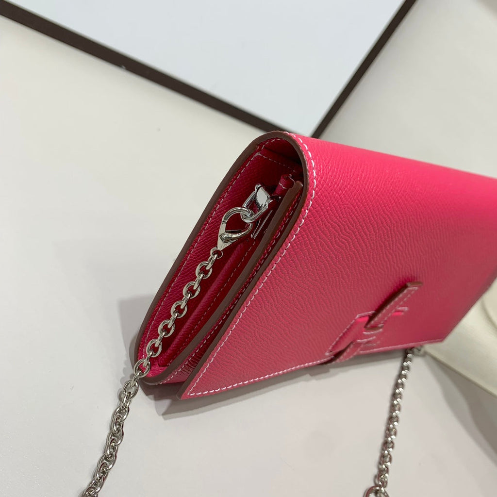 H Long Wallet on Chain Epsom Calfskin