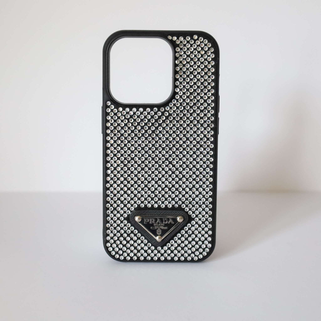 Prada Rhinestone Design Phone Case iPhone 12 13 14 Pro Plus