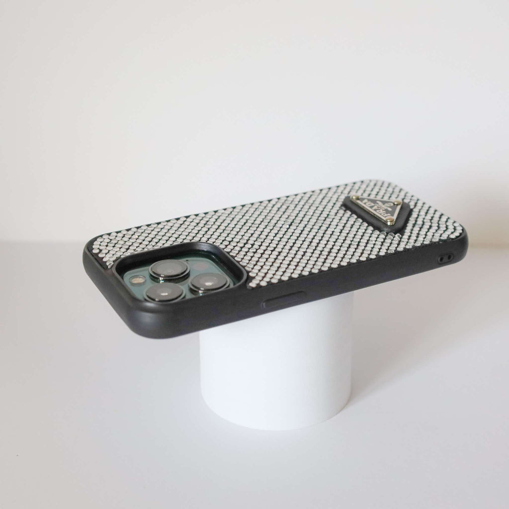 Prada Rhinestone Design Phone Case iPhone 12 13 14 Pro Plus