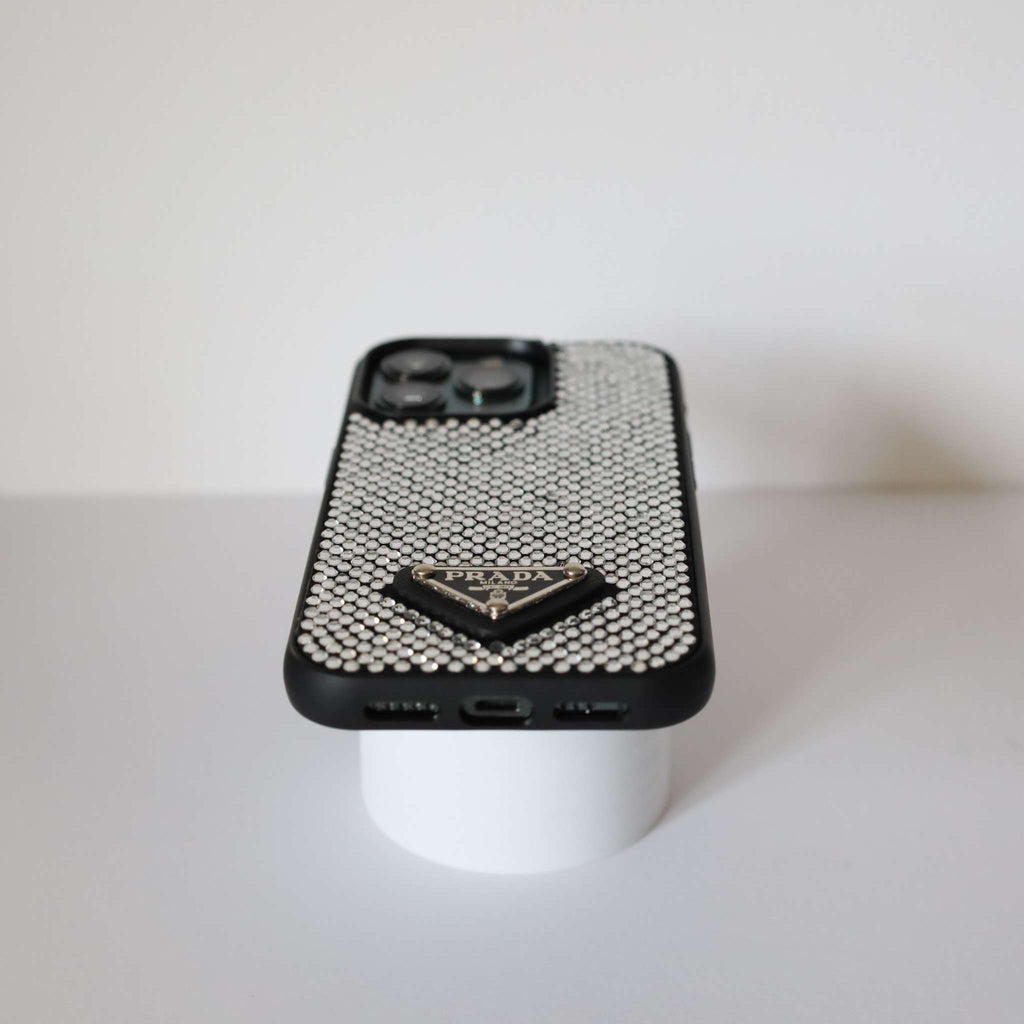 Prada Rhinestone Design Phone Case iPhone 12 13 14 Pro Plus
