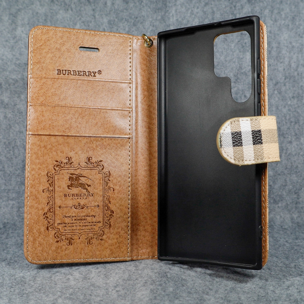 Burberry Wallet Phone Case Samsung Galaxy S22 23 24 25 Plus