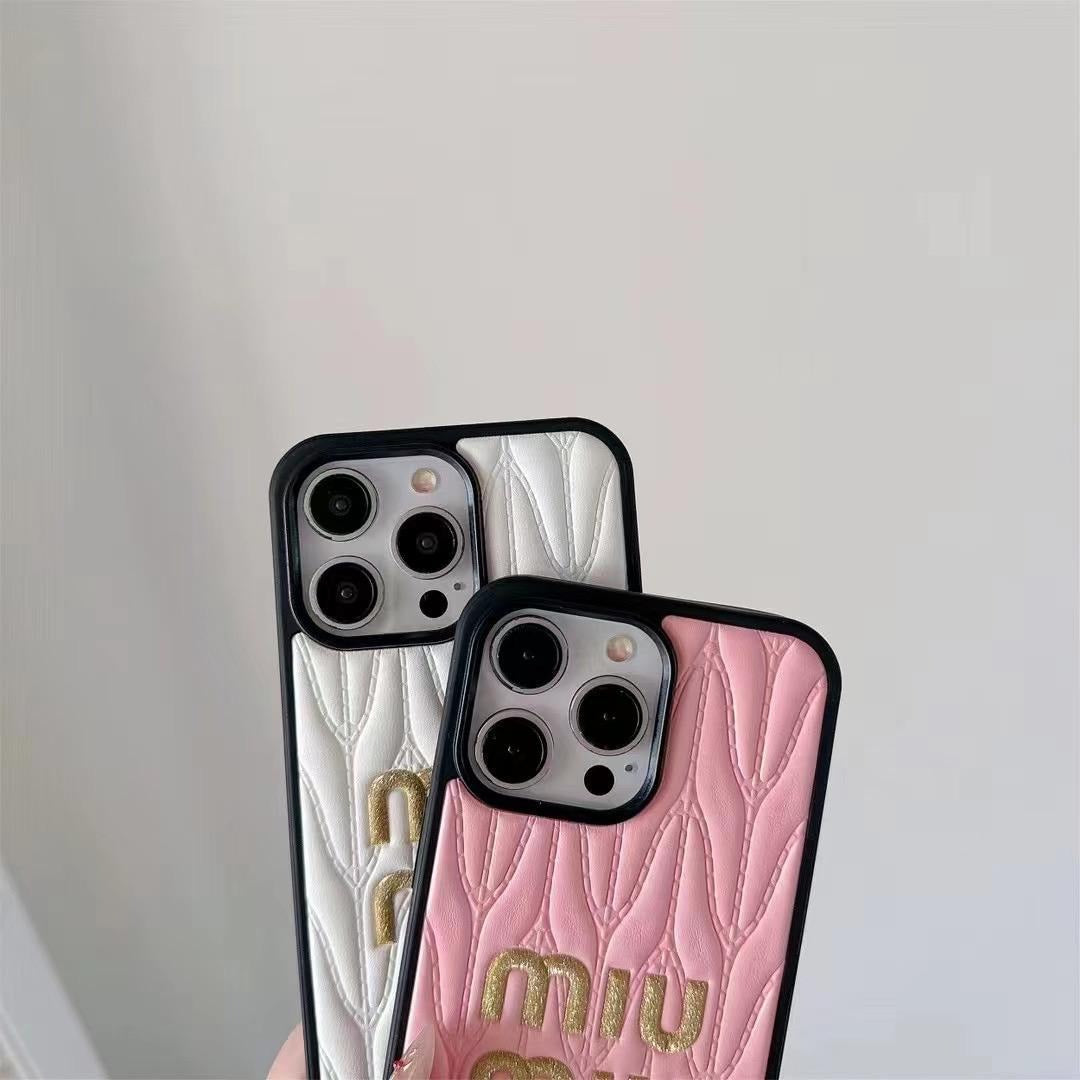 MM 3 Color Soft Leather Quilted iPhone Case