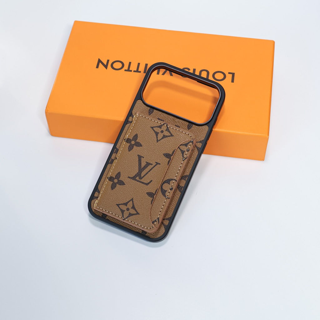 Leather Cardholder With Lettering iPhone Case