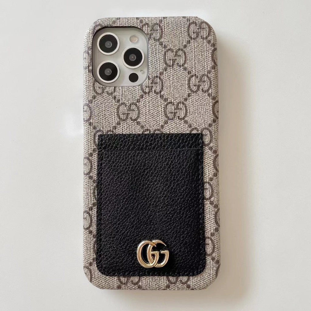 Gucci Phone Case iPhone Beige Black Card Slot