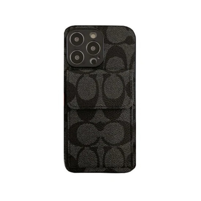 iPhone Case With Wallet Dark Brown