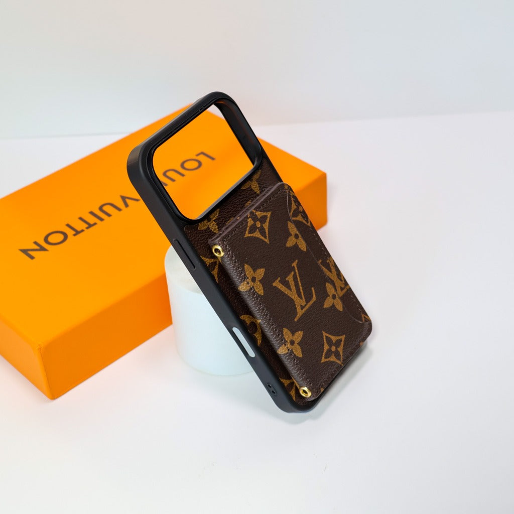 Leather Cardholder With Lettering iPhone Case
