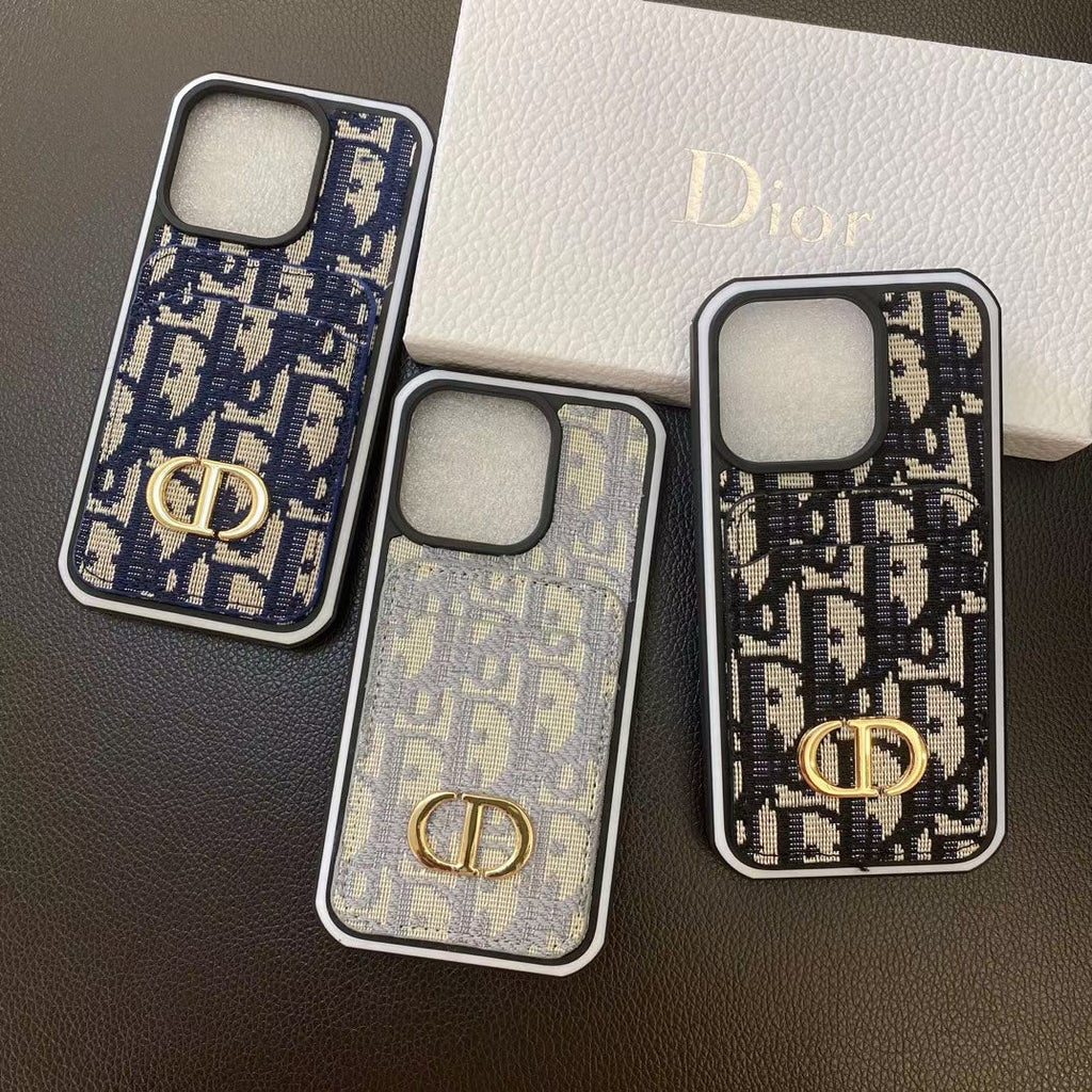Dior iPhone Case Card Holder for 11 12 13 14 15 16 Pro Max Plus