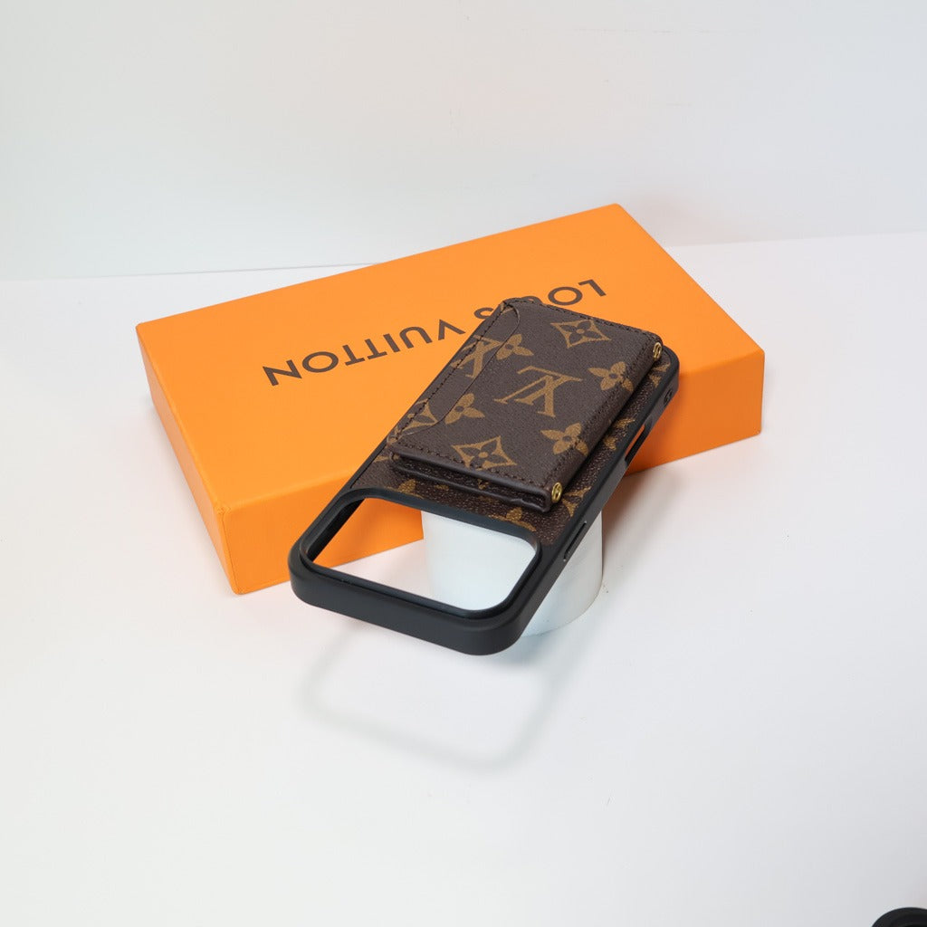Leather Cardholder With Lettering iPhone Case