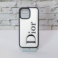 DR Black And White Leather iPhone Case