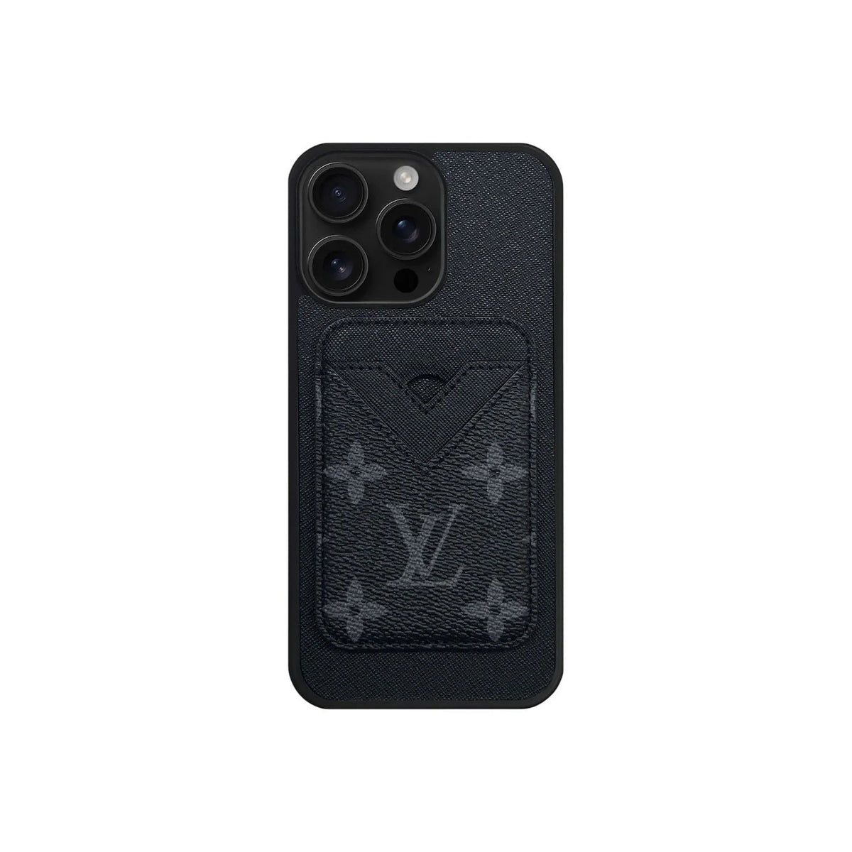 Retro Letter Brown Card Pocket iPhone Case