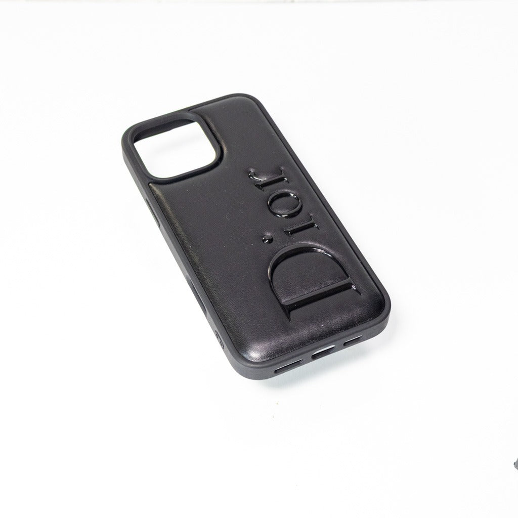 DR Black And White Leather iPhone Case