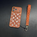Luxury Monogram Pattern Leather Phone Case with Full Camera Protection